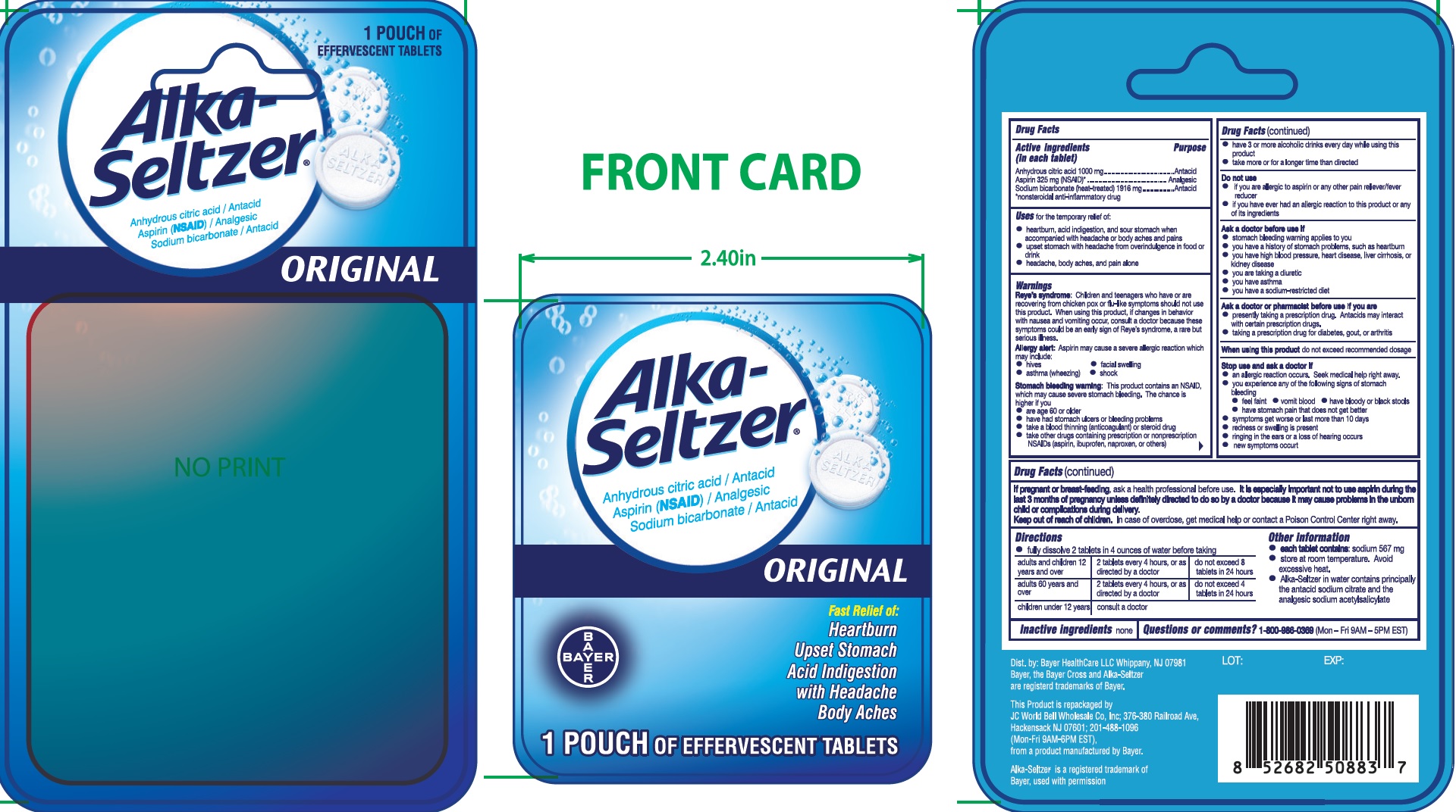 Pill image for Alka Seltzer Originial 1s Blister Pack