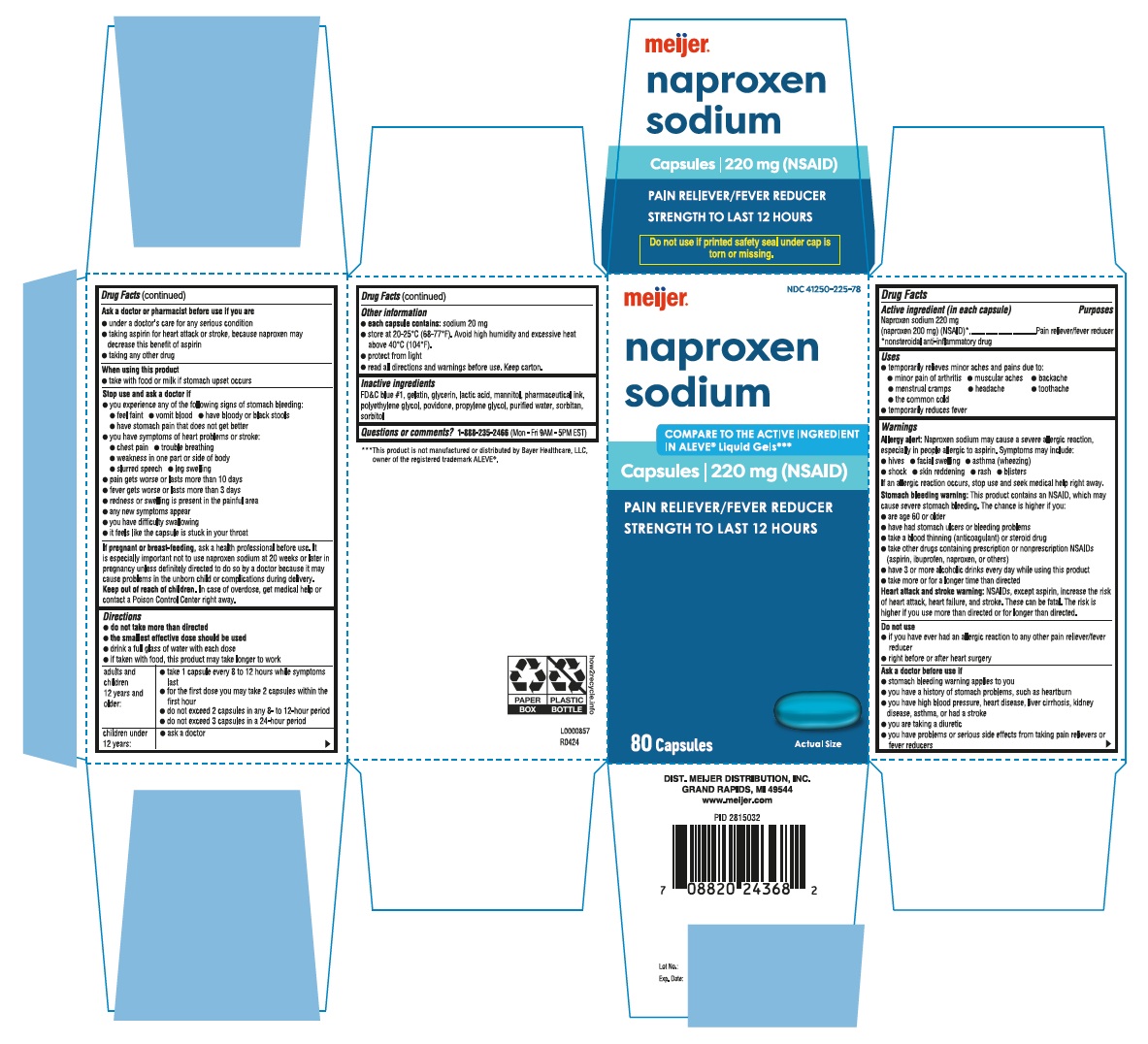 Pill image for Naproxen Sodium Capsules - Meijer