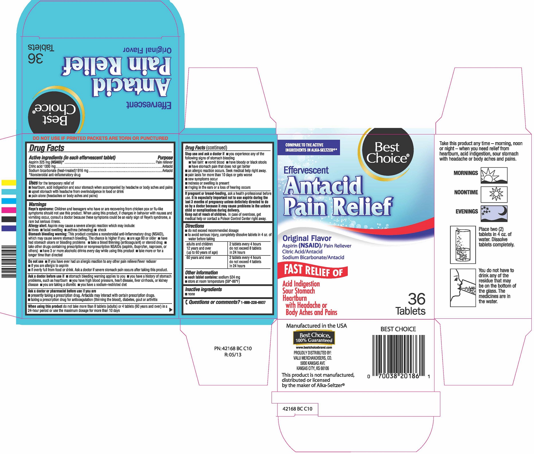 Pill image for Best Choice Effervescent Antacid Pain Relief