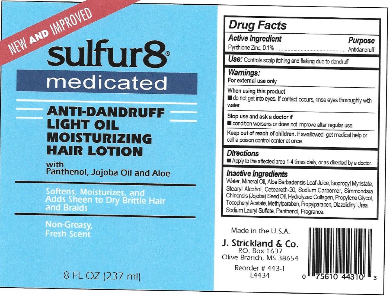 Pill image for Sulfur 8 Light Oil Moisturizer Anti-dandruff Lotion