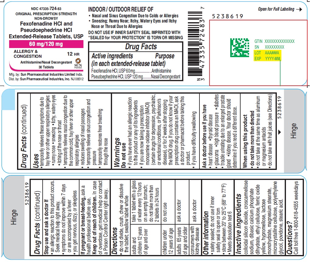 Pill image for Fexofenadine Hydrochloride And Pseudoephedrine Hydrochloride Extended-release Tablets, 60 Mg/120 Mg