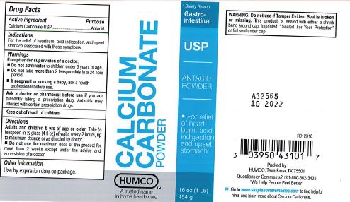Pill image for Humco Calcium Carbonate, Usp