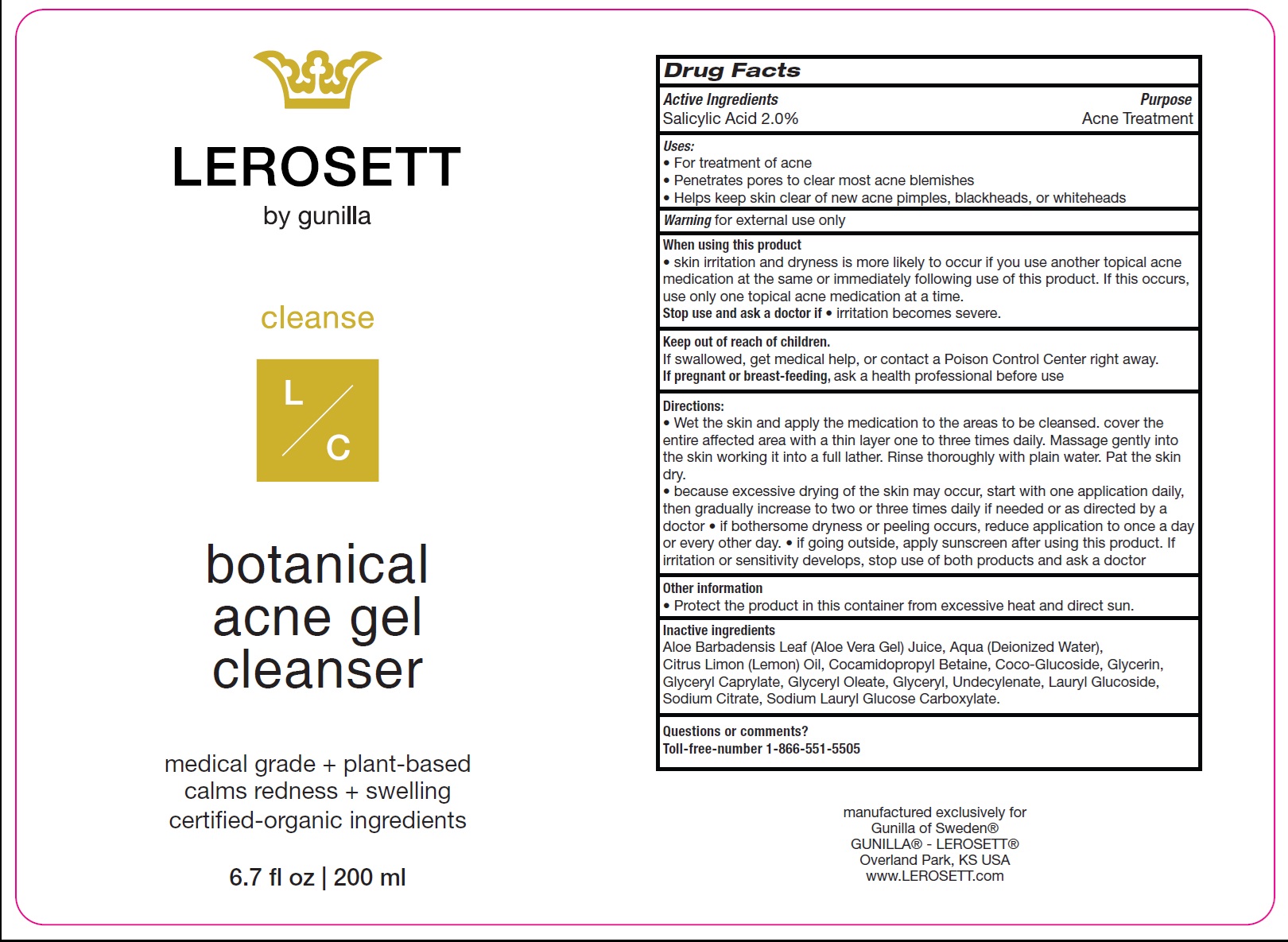 Pill image for Lerosett Botanical Acne Gel Cleanser