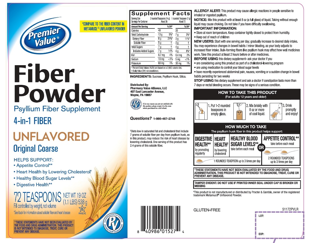 Pill image for Premier Value 100% Natural Psyllium Husk Original Coarse 72 Teaspoons