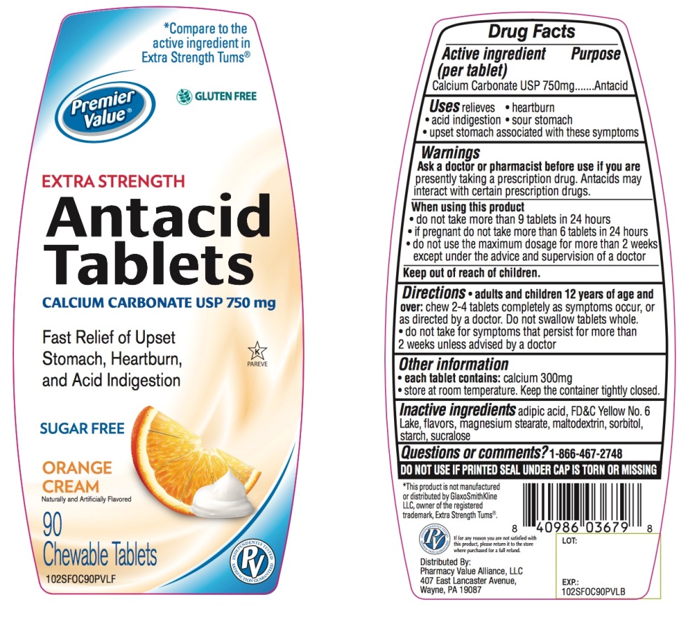 Pill image for Extra Strength Antacid Tablets Calcium Carbonate 750 Mg