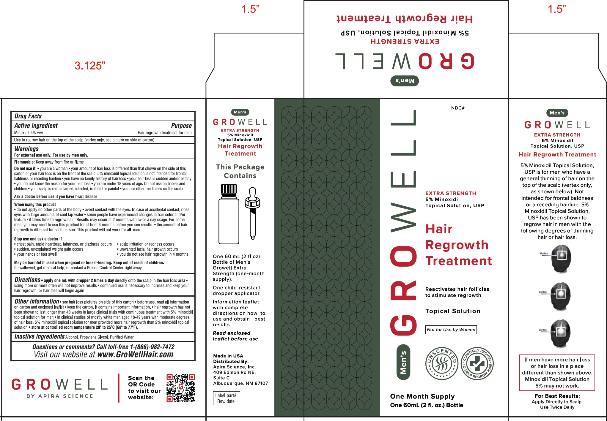 Pill image for Growell Men's Hair Regrowth Treatment 5% Minoxidil