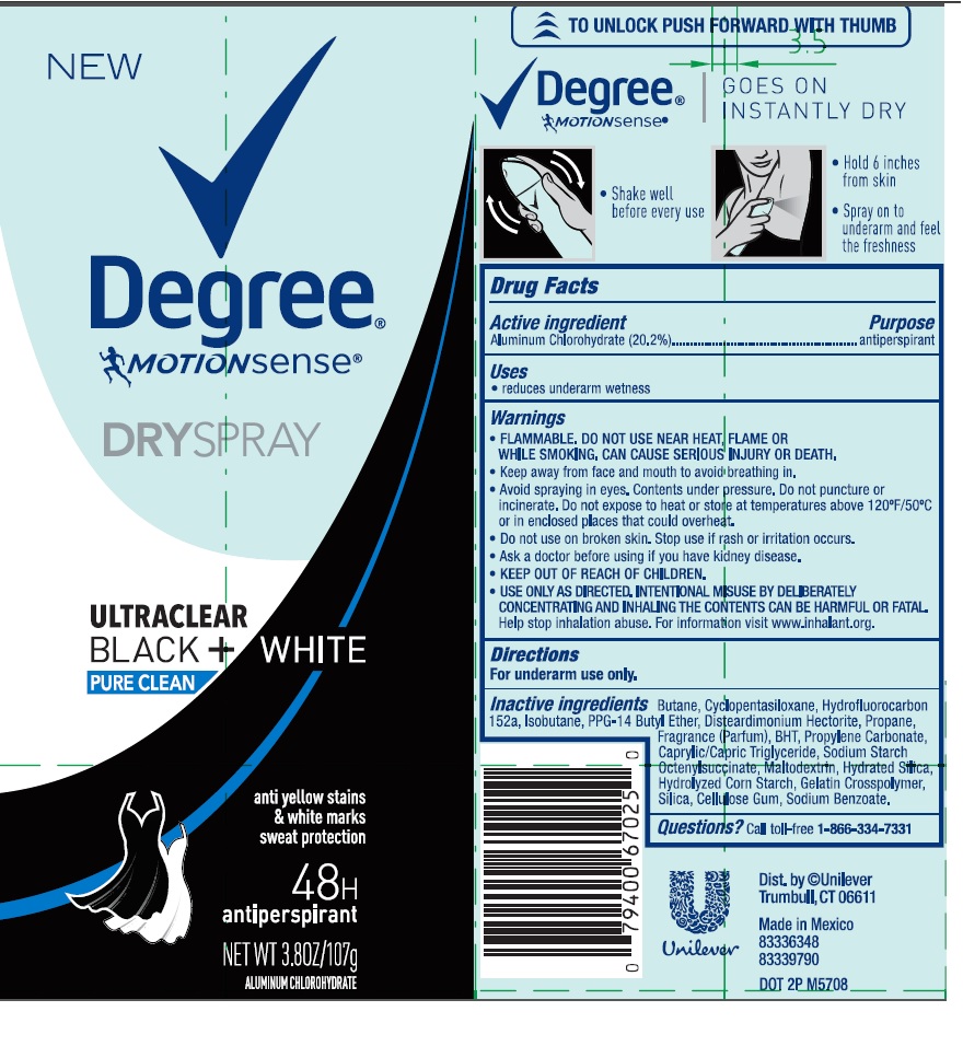 Pill image for Degree-motionsense Ultraclear Black + White Pure Clean Dry Spray Antiperspirant