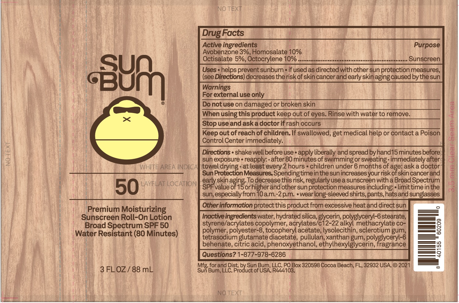 Pill image for Sun Bum Premium Moisturizing Sunscreen Roll On Lotion Spf 50