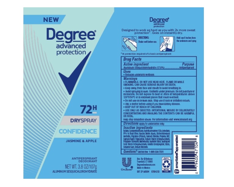 Pill image for Degree Advanced Protection Confidence 72h Dry Spray Jasmine & Apple Antiperspirant Deodorant