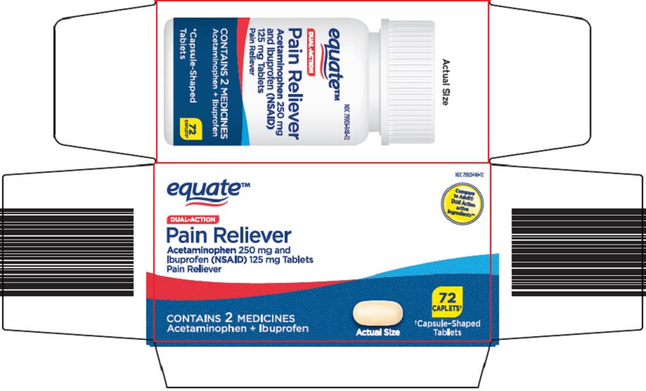 Pill image for Wal-mart Pain Reliever Drug Facts