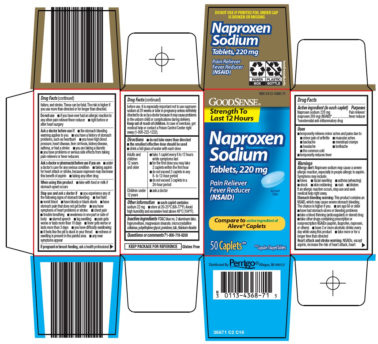 Pill image for Perrigo Naproxen Sodium Drug Facts