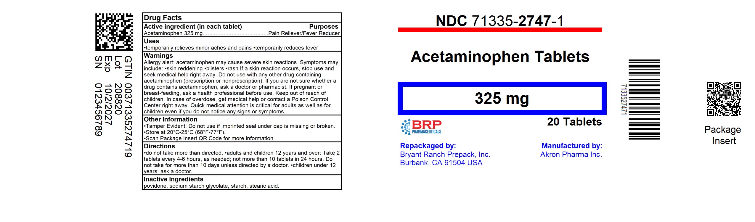 Pill image for Acetaminophen 325 Mg Tablets