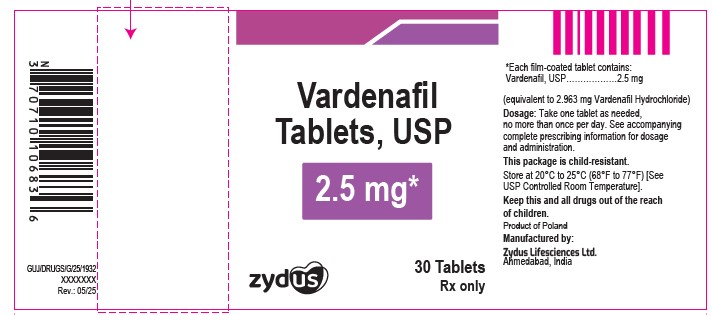 Pill image for vardenafil tablets usp, for oral use