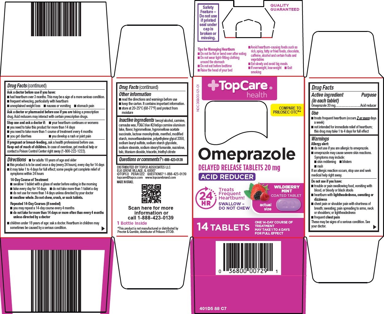 Pill image for Topco Associates Llc. Omeprazole Delayed Release Tablets Drug Facts