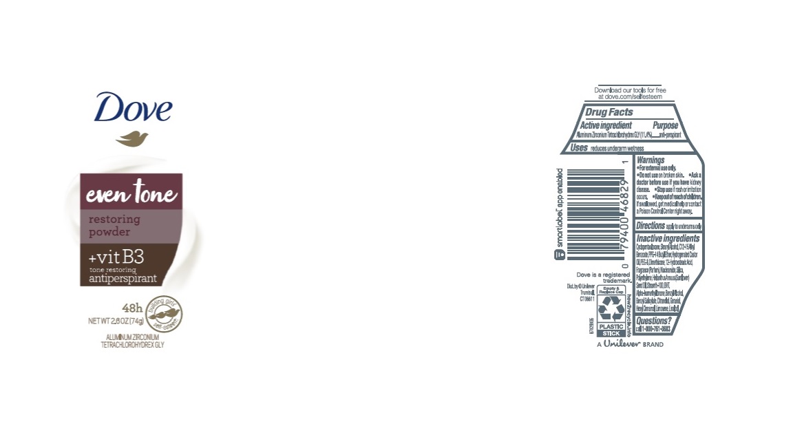 Pill image for Dove Even Tone Restoring Powder Antiperspirant