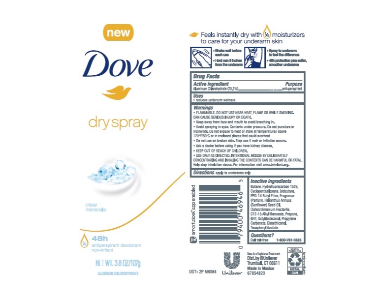 Pill image for Dove Clear Minerals Dry Spray 48h Antiperspirant Deodorant