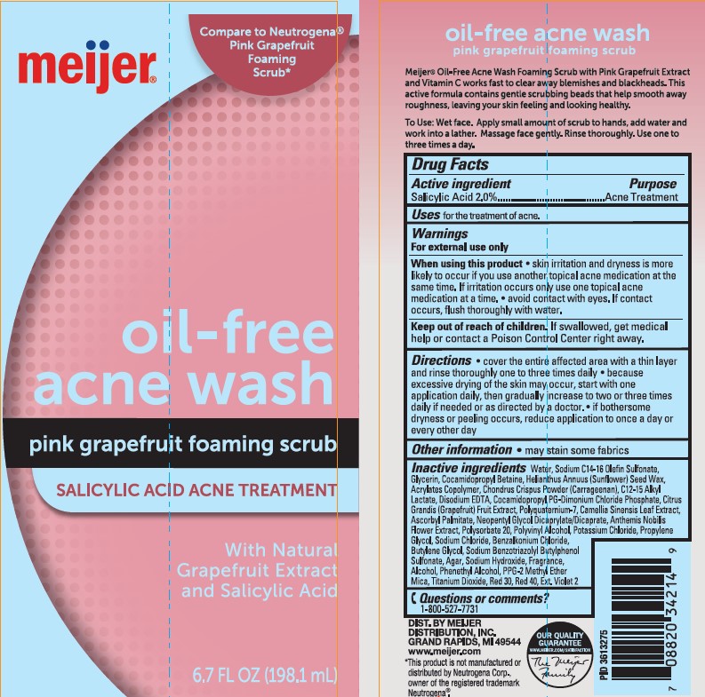 Pill image for Meijer Oil Free Acne Wash Pink Grapefruit Foaming Scrub