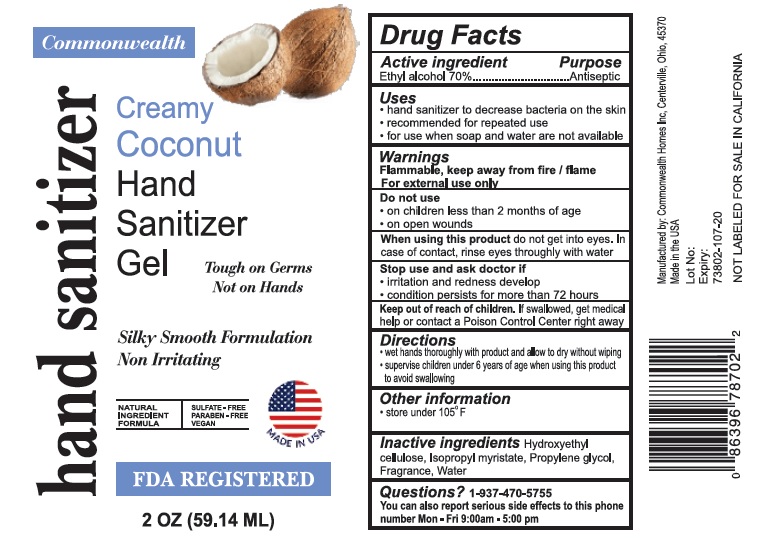 Pill image for Commonwealth Creamy Coconut Hand Sanitizer Gel