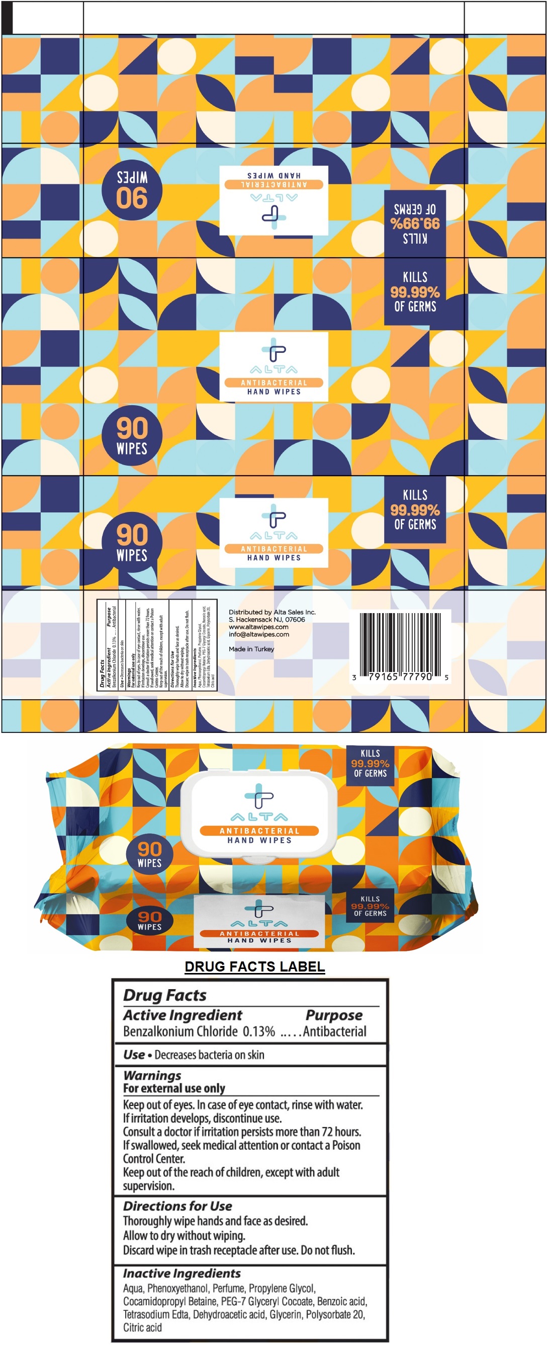 Pill image for Alta Antibacterial Hand Wipes