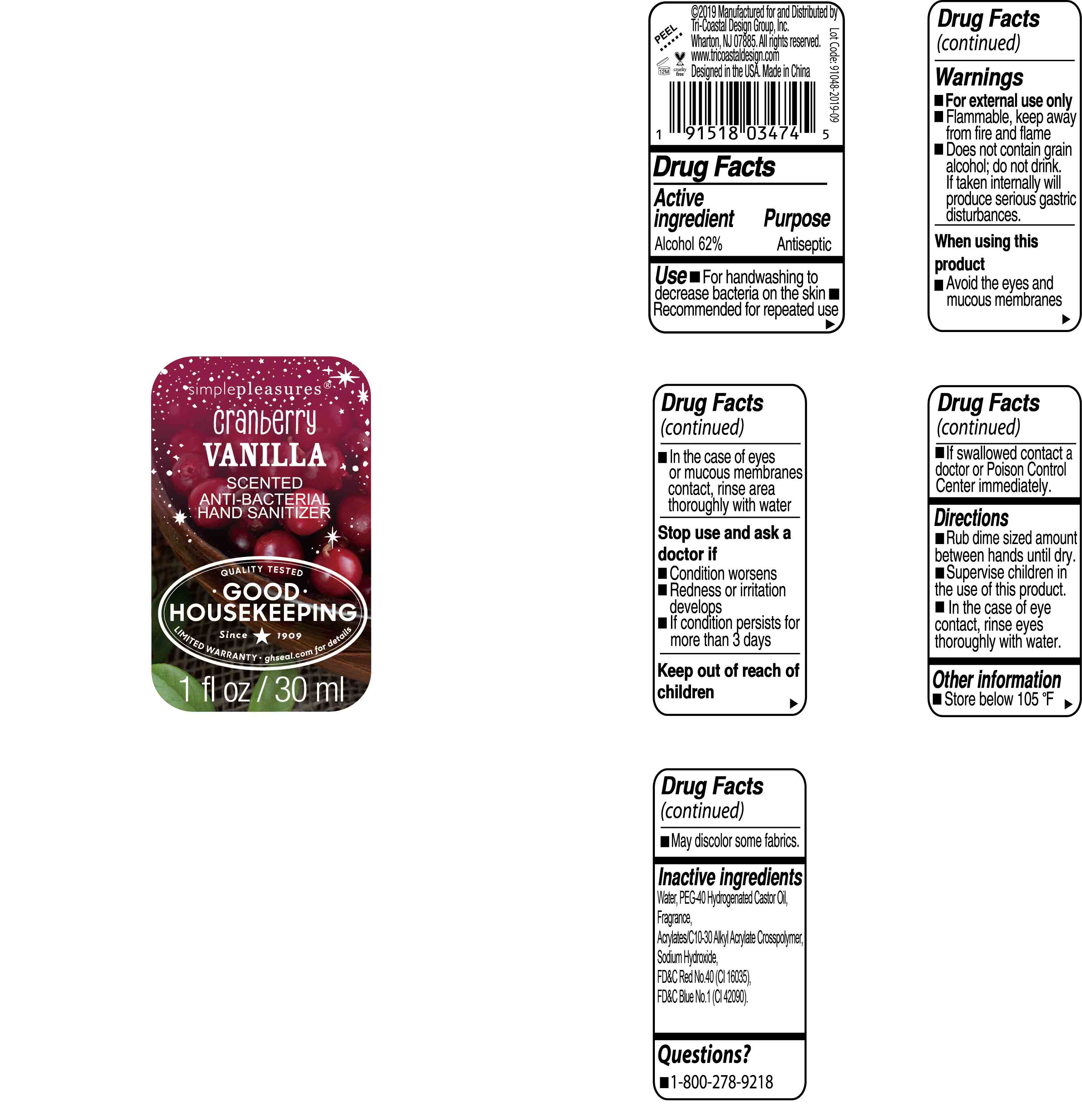 Pill image for simplepleasures cranberry vanilla hand sanitizer