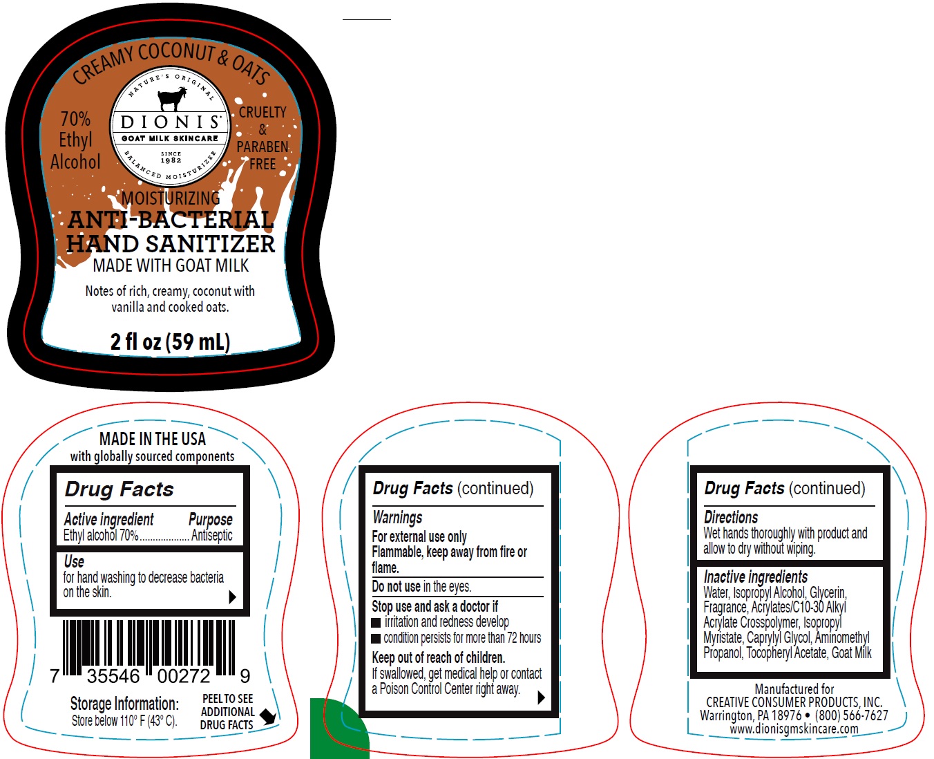 Pill image for Anti-bacterial Hand Sanitizer With Goat Milk Creamy Coconut And Oats