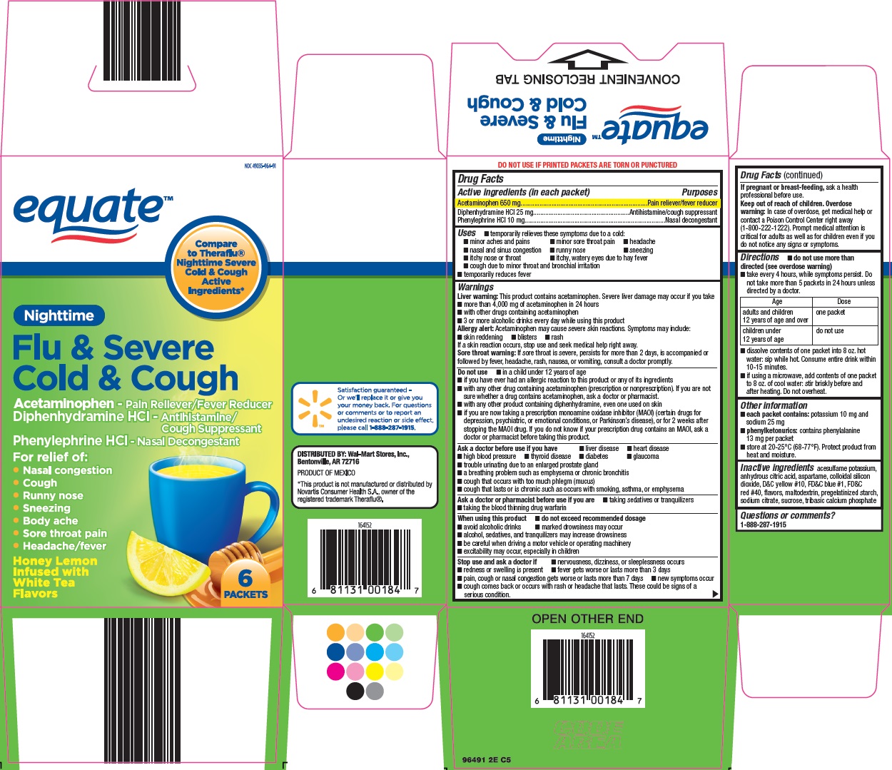 Pill image for Wal-mart Flu & Severe Cold & Cough Drug Facts