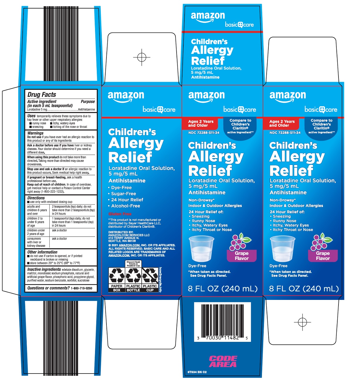 Pill image for Amazon Children’s Allergy Relief Drug Facts
