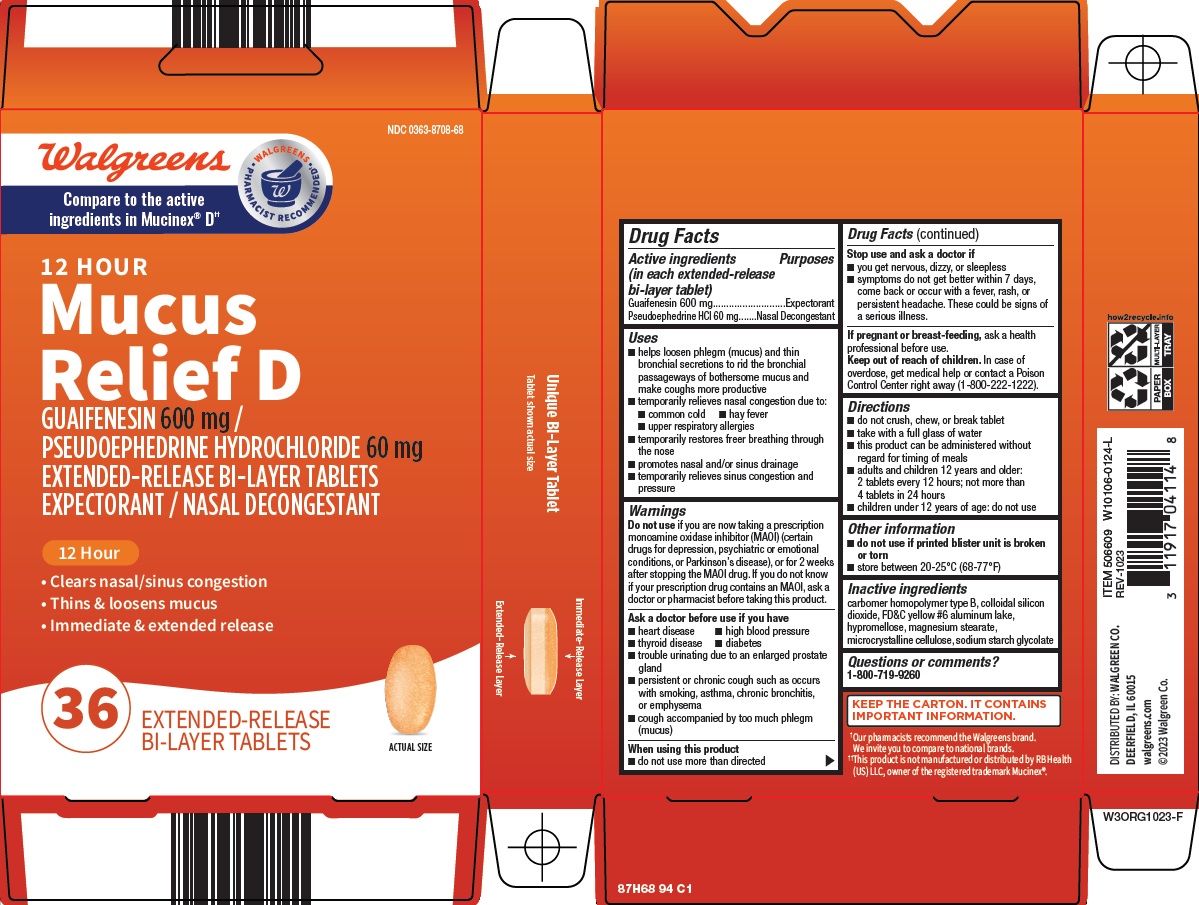 Pill image for Walgreen Co. Mucus Relief D Drug Facts