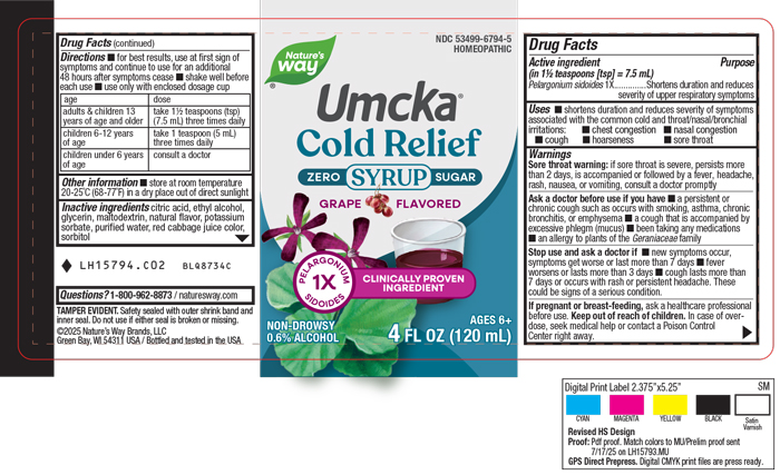 Pill image for Cold Relief Zero Sugar Grape Syrup