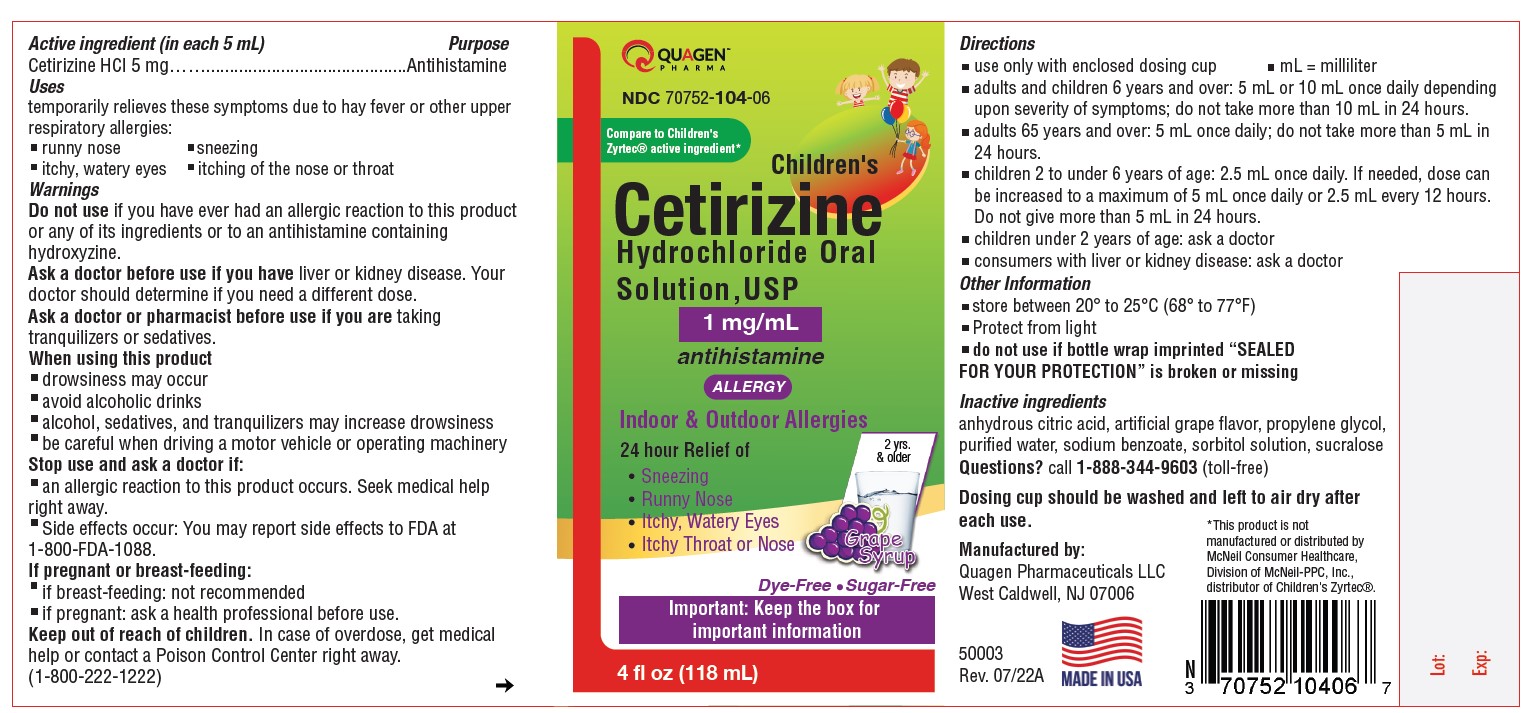 Pill image for Children's Cetirizine Hydrochloride Oral Solution, Usp 1 Mg/ml (bubble Gum & Grape Flavor)