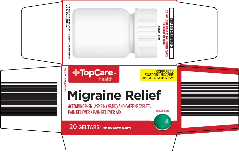 Pill image for Topco Associates Llc. Migraine Relief Drug Facts