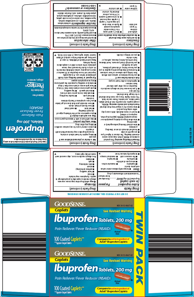 Pill image for Perrigo Ibuprofen Tablets, 200 Mg Drug Facts