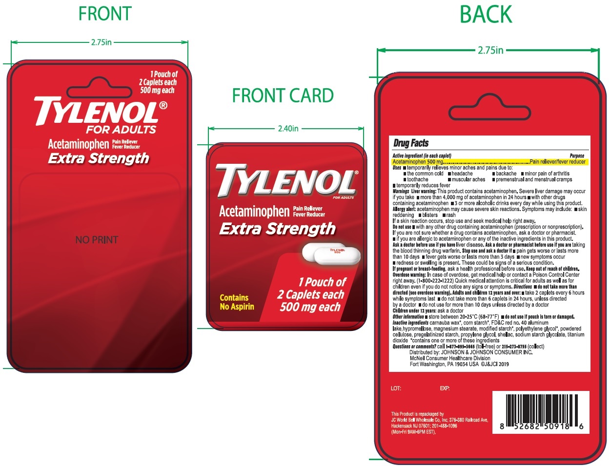 Pill image for Tylenol Extra Strength 1's Blister Pack