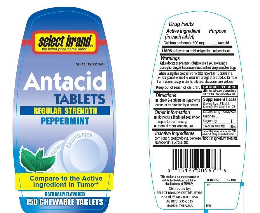 Pill image for Select Brand Antacid Tablets Regular Strength Peppermint