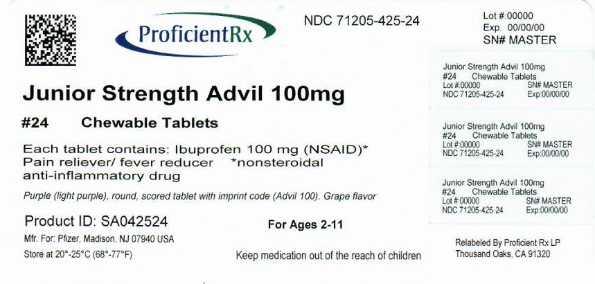 Pill image for Junior Strength Advil (ibuprofen) Chewables