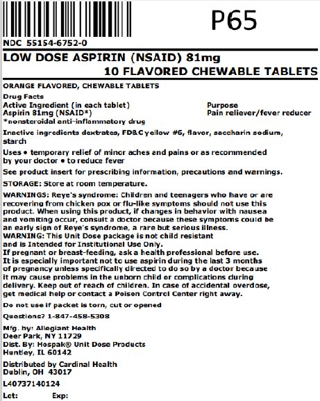 Pill image for low strength aspirin (nsaid) 81 mg
