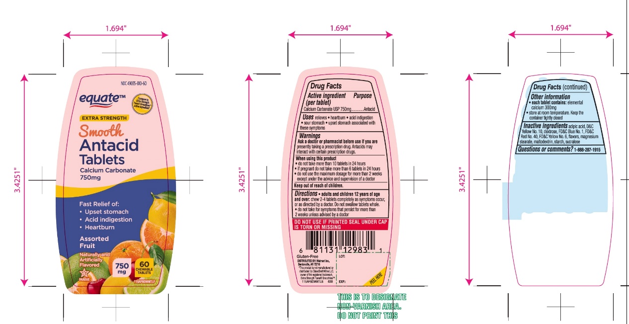 Pill image for Equate Extra Strength Smooth Chews Antacid Tablets Assorted Fruit 60 Count