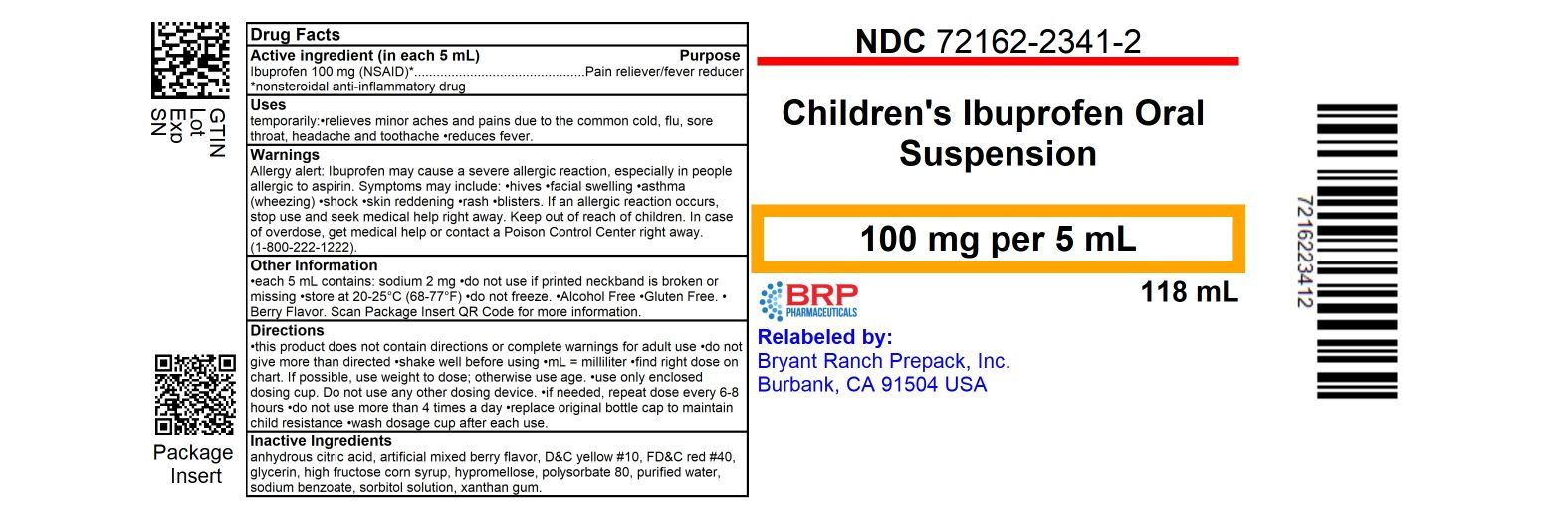 Pill image for Perrigo Ibuprofen Oral Suspension Drug Facts