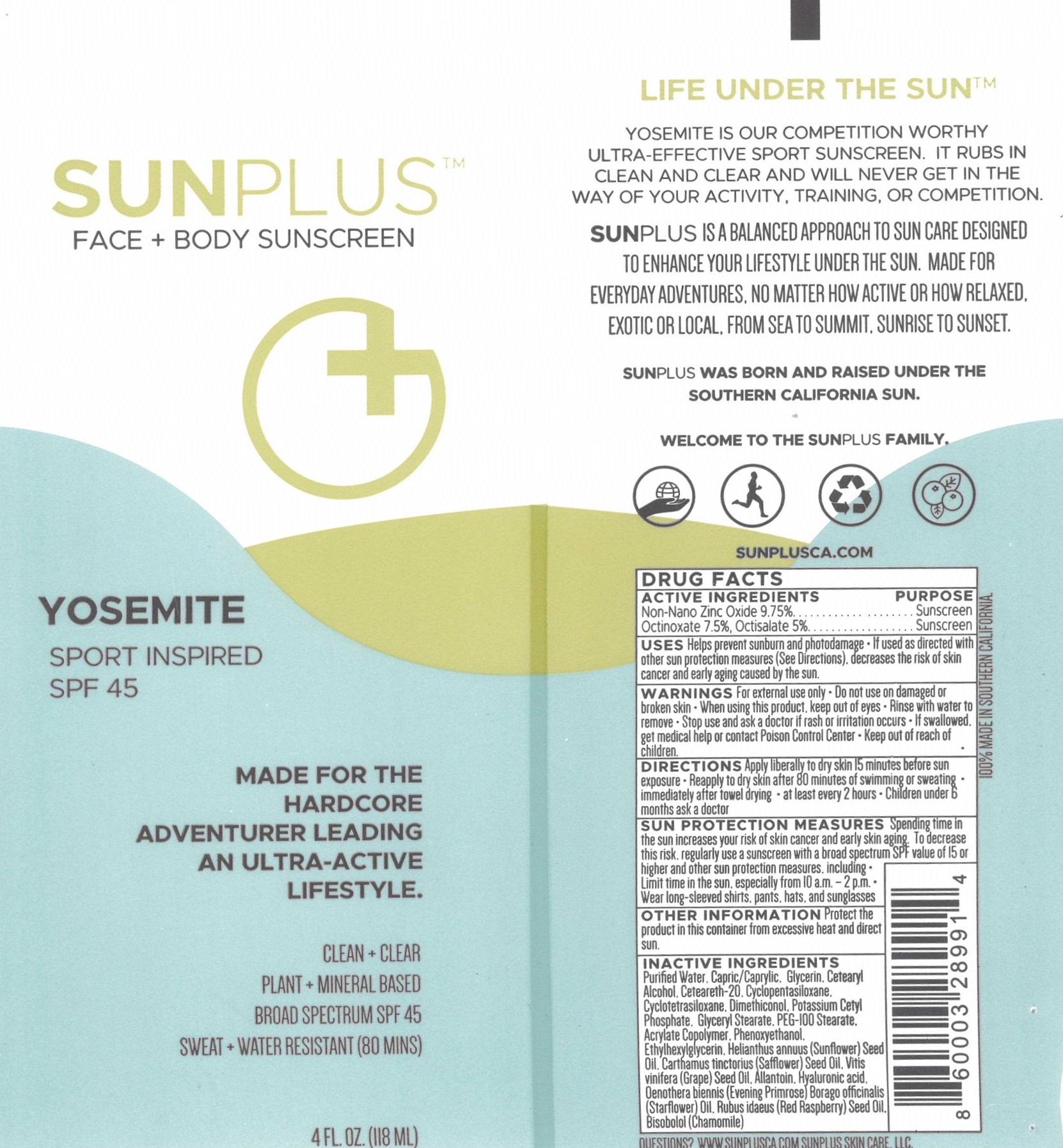 Pill image for Sunplus Face + Body Sunscreen Yosemite Spf 45