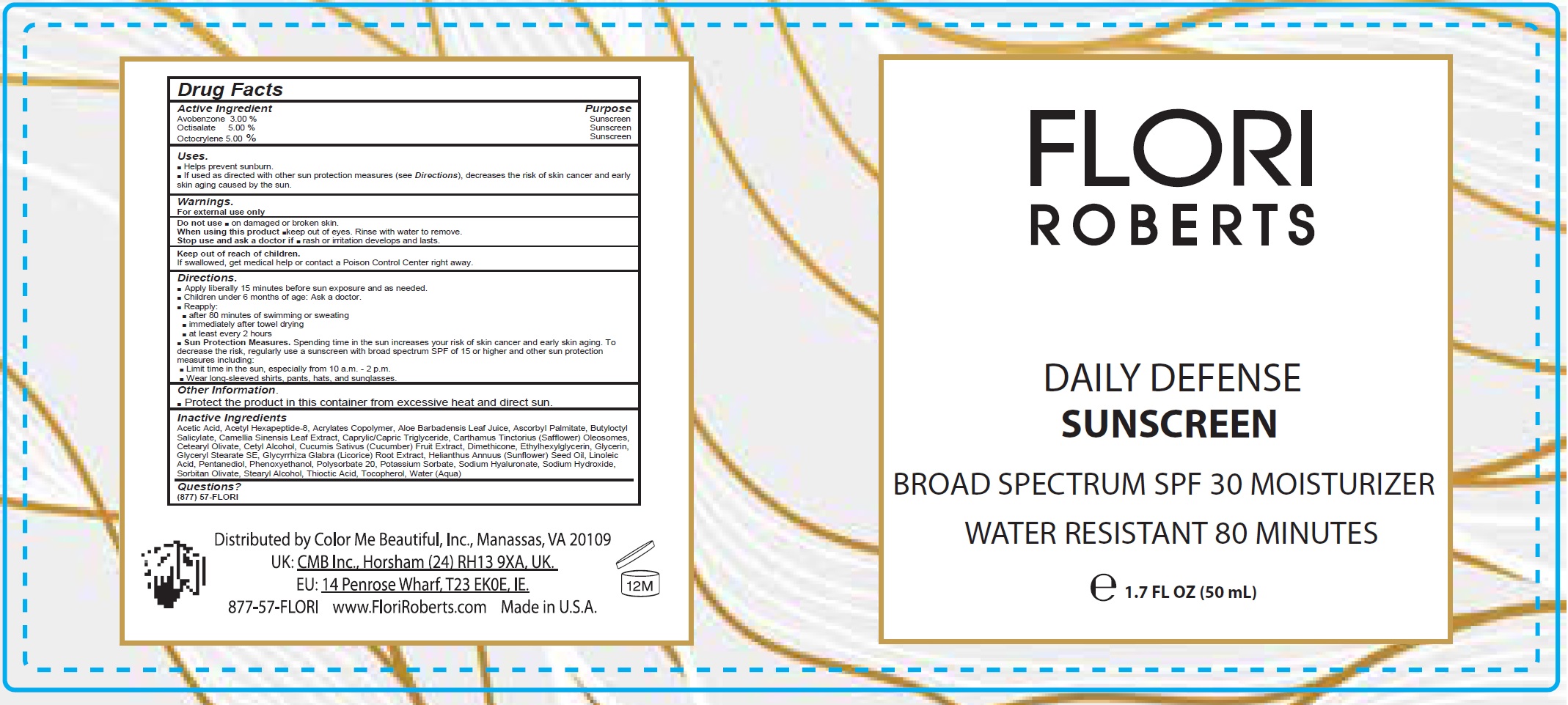 Pill image for Flori Roberts Daily Defense Sunscreen Moisturizer Spf 30