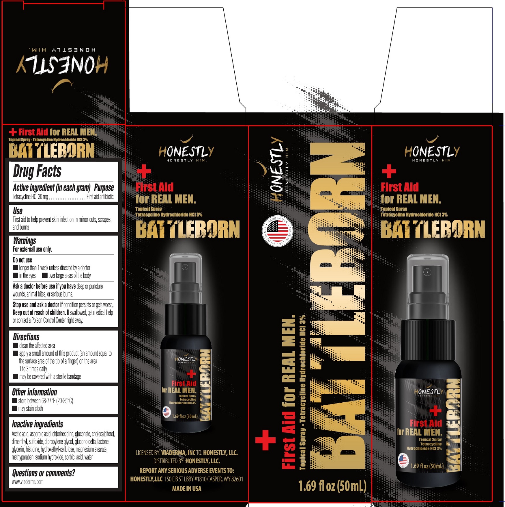 Pill image for Honestly Battleborn First Aid For Real Man Topical Spray