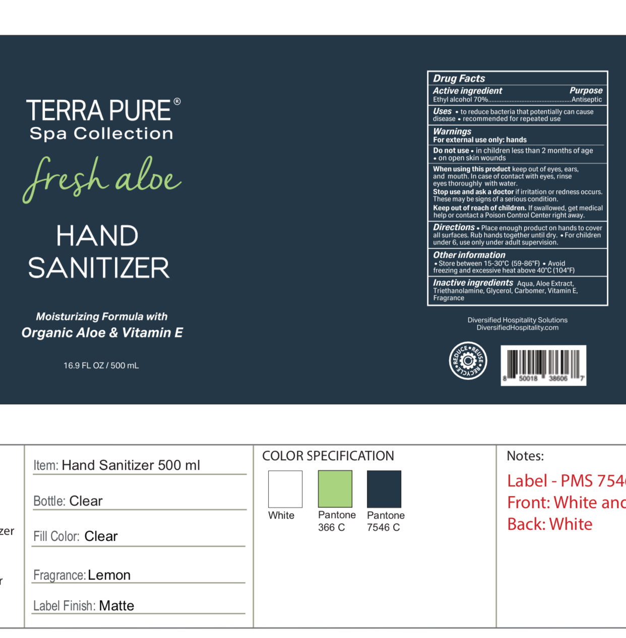 Pill image for 77573-006 Hs 06 And 07 Terra Pure Fresh Aloe Hand Saniziter Moisturizing Formula With Organic Aloe And Vitamin E
