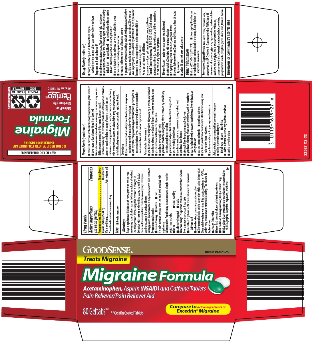 Pill image for Perrigo Migraine Formula Drug Facts