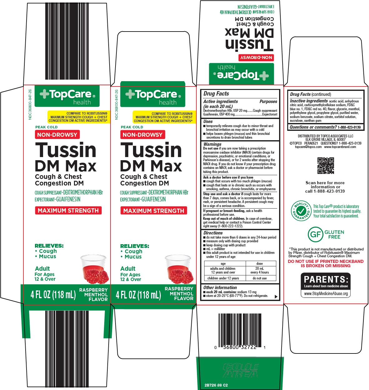 Pill image for Topco Associates Llc. Tussin Dm Max Drug Facts