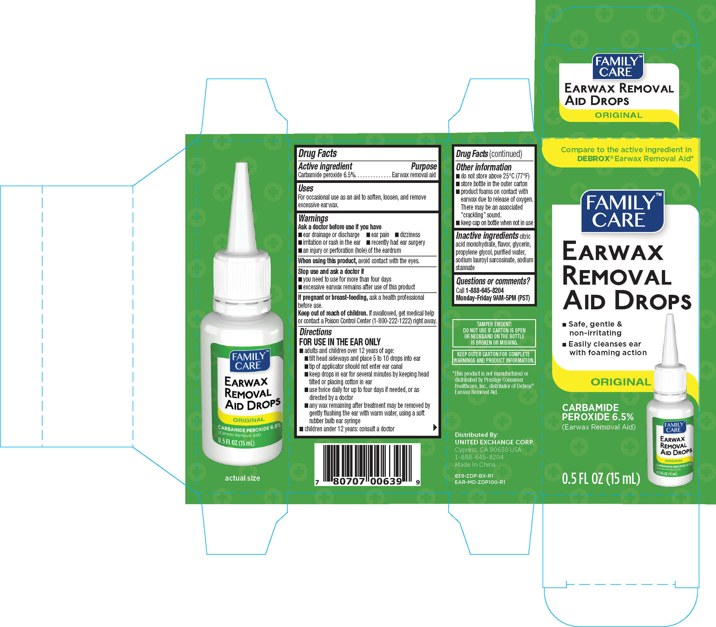 Pill image for Family Care Earwax Removal Aid Drops 0.5 Oz 639 Zdp