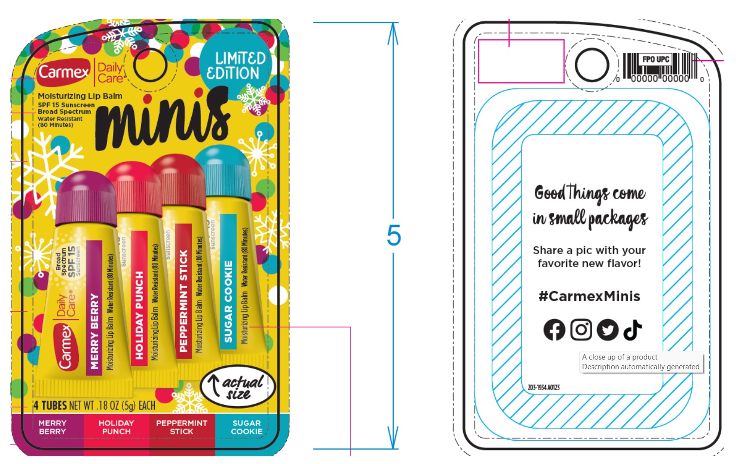 Pill image for Carmex Daily Care Moisturizing Lip Balm Spf15 Broad Sprectrum Minis Holiday, Kit