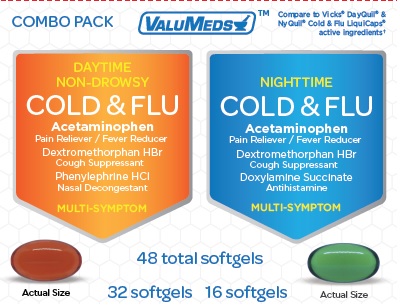 Pill image for Non-drowsy Daytime & Nighttime Cold And Flu