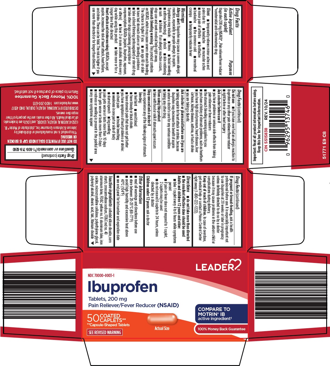 Pill image for Cardinal Health Ibuprofen Drug Facts