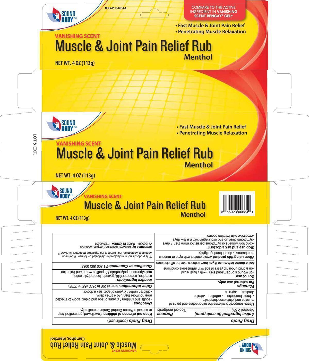 Pill image for Sound Body Muscle And Joint Rub