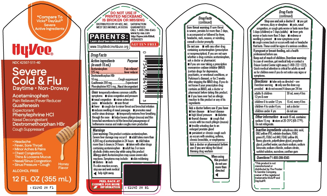 Pill image for Hy-vee, Inc. Severe Cold & Flu Drug Facts